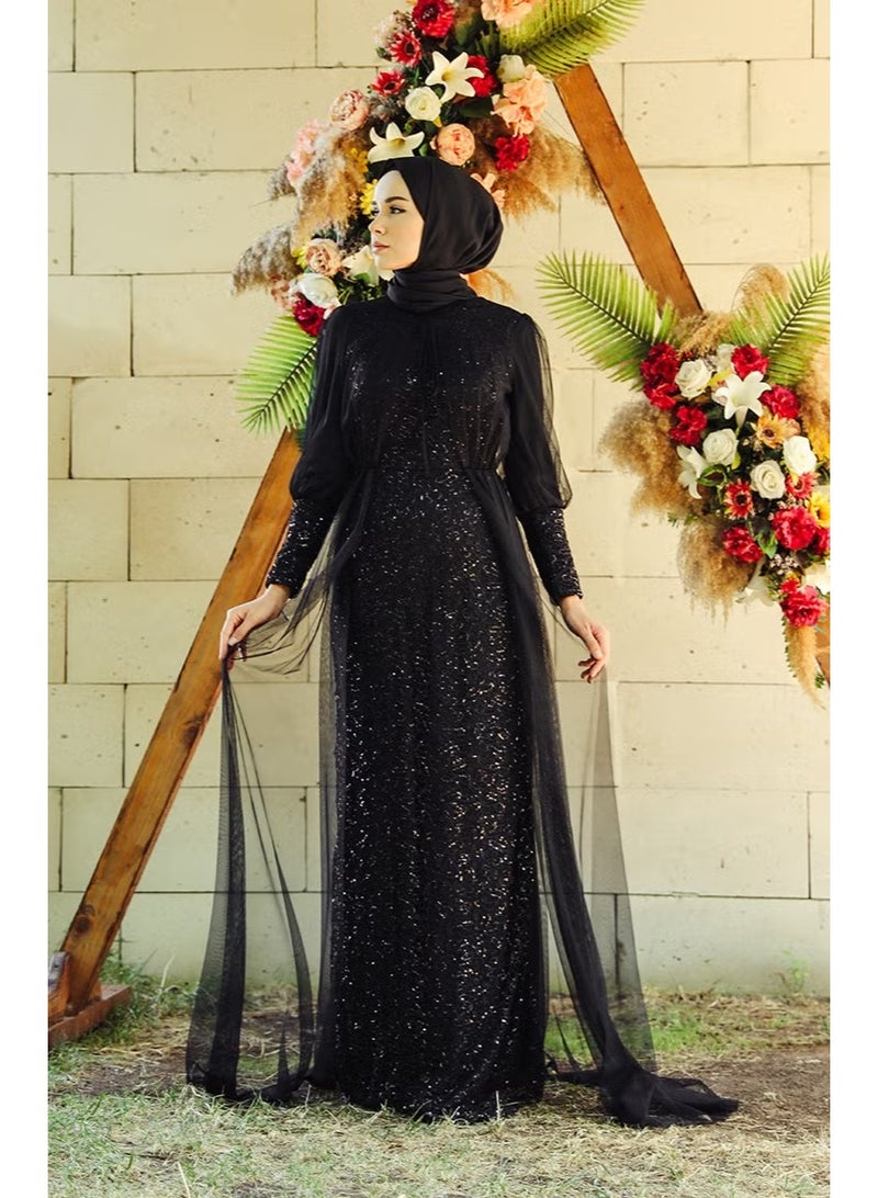 سيفا ميرفي فستان سهرة لامع 5346-02 أسود - Image 1